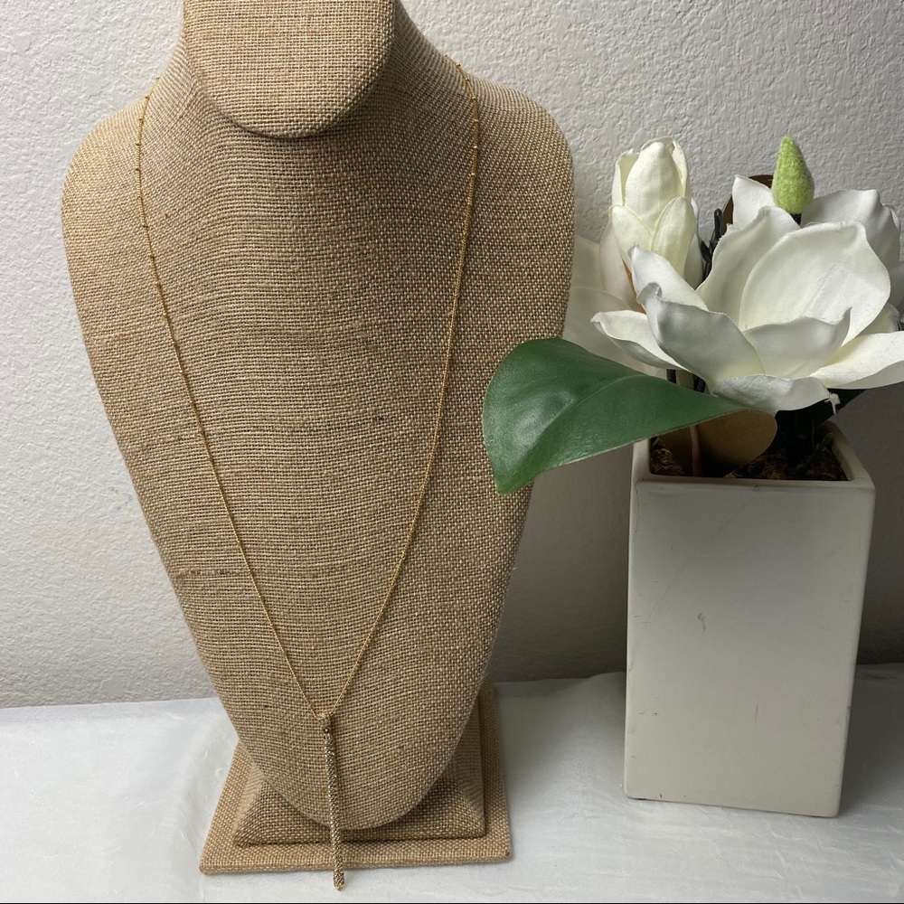 Vince Camuto Goldtone Pavè Column Necklace